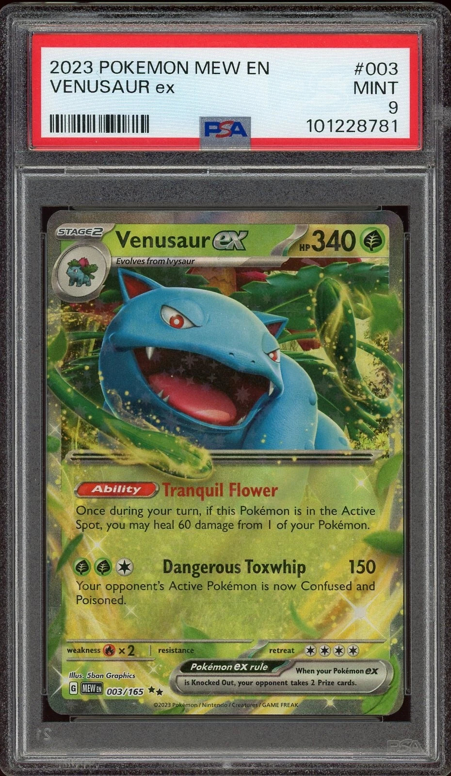 2023 Pokemon Mew EN #003 Venusaur ex PSA 9 Mint