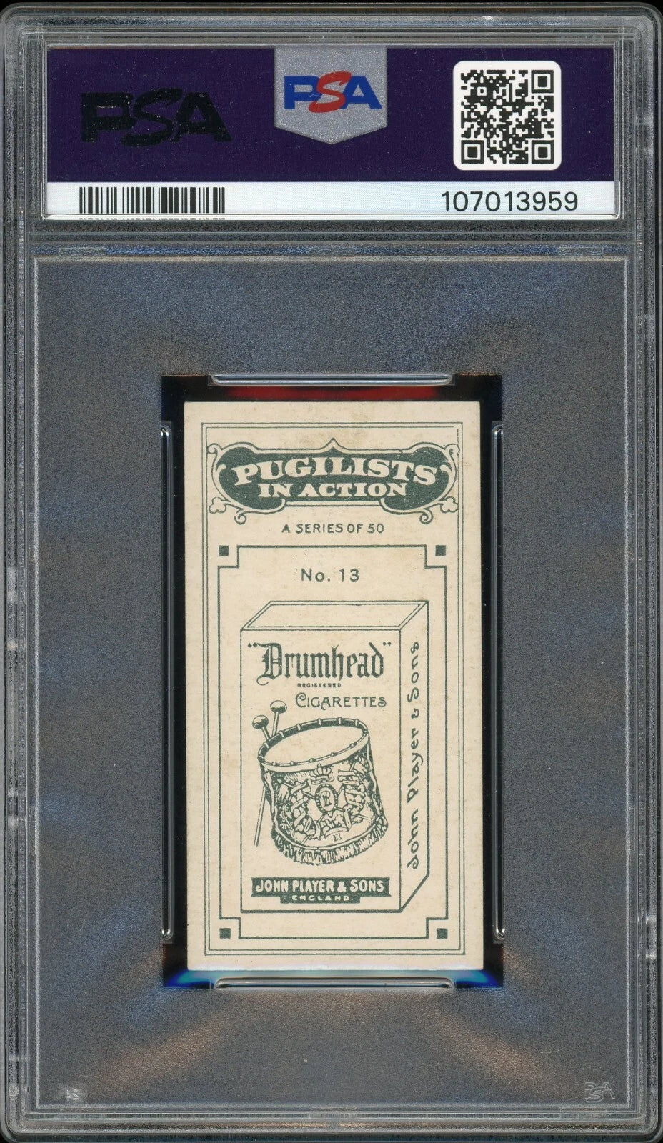 1928 John Player & Son #13 Johnny Cuthbert Pugilists in Action PSA 6 EX-MT