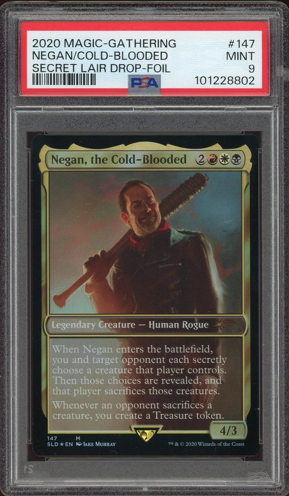 mtg negan card Magic The Gathering, Secret Lair: The Walking Dead Monster Games you and target opponent each secretly choose a creature that player controls Nazahn, Revered Bladesmith | Magic