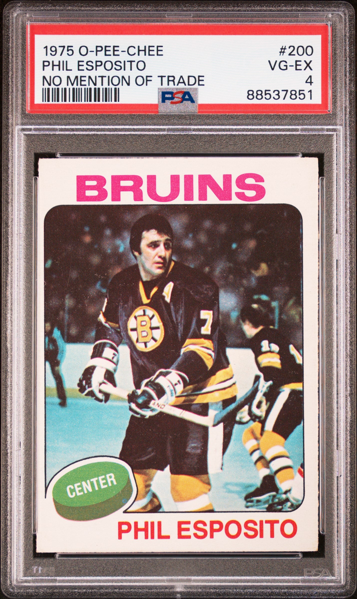 1975 O-Pee-Chee #200 Phil Esposito No mention of trade PSA 4 VG-EX
