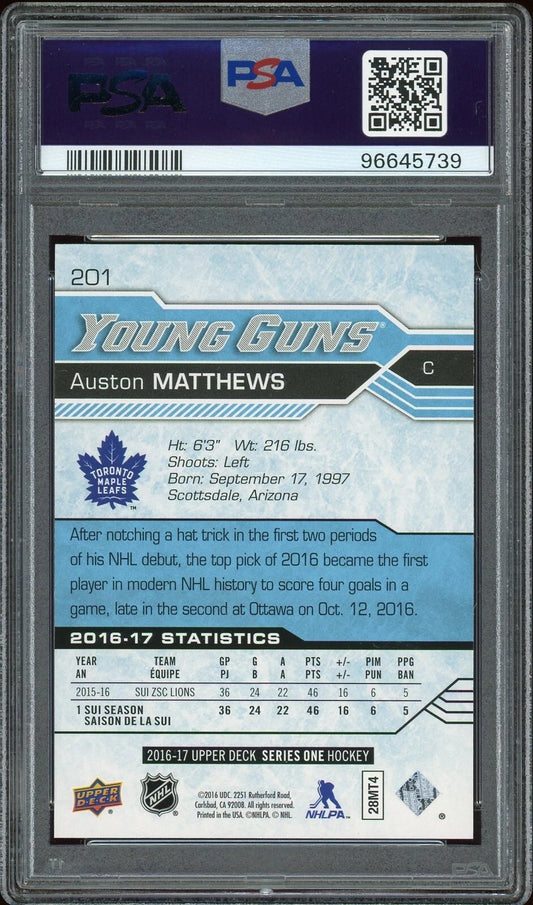 2016 Upper Deck #201 Auston Matthews PSA 9 Mint