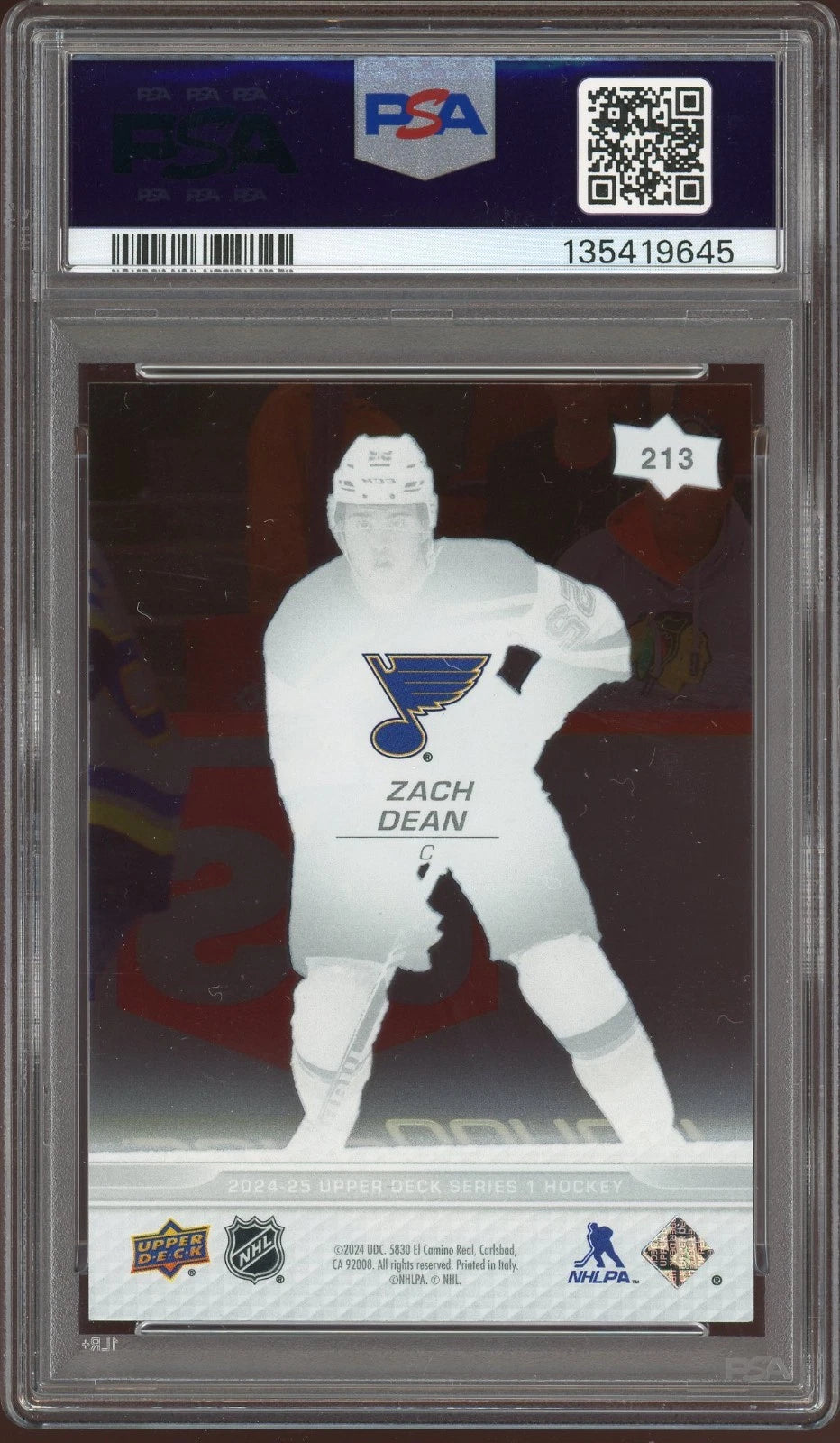 2024 Upper Deck #2113 Zach Dean Clear Cut PSA 10 GEM MT