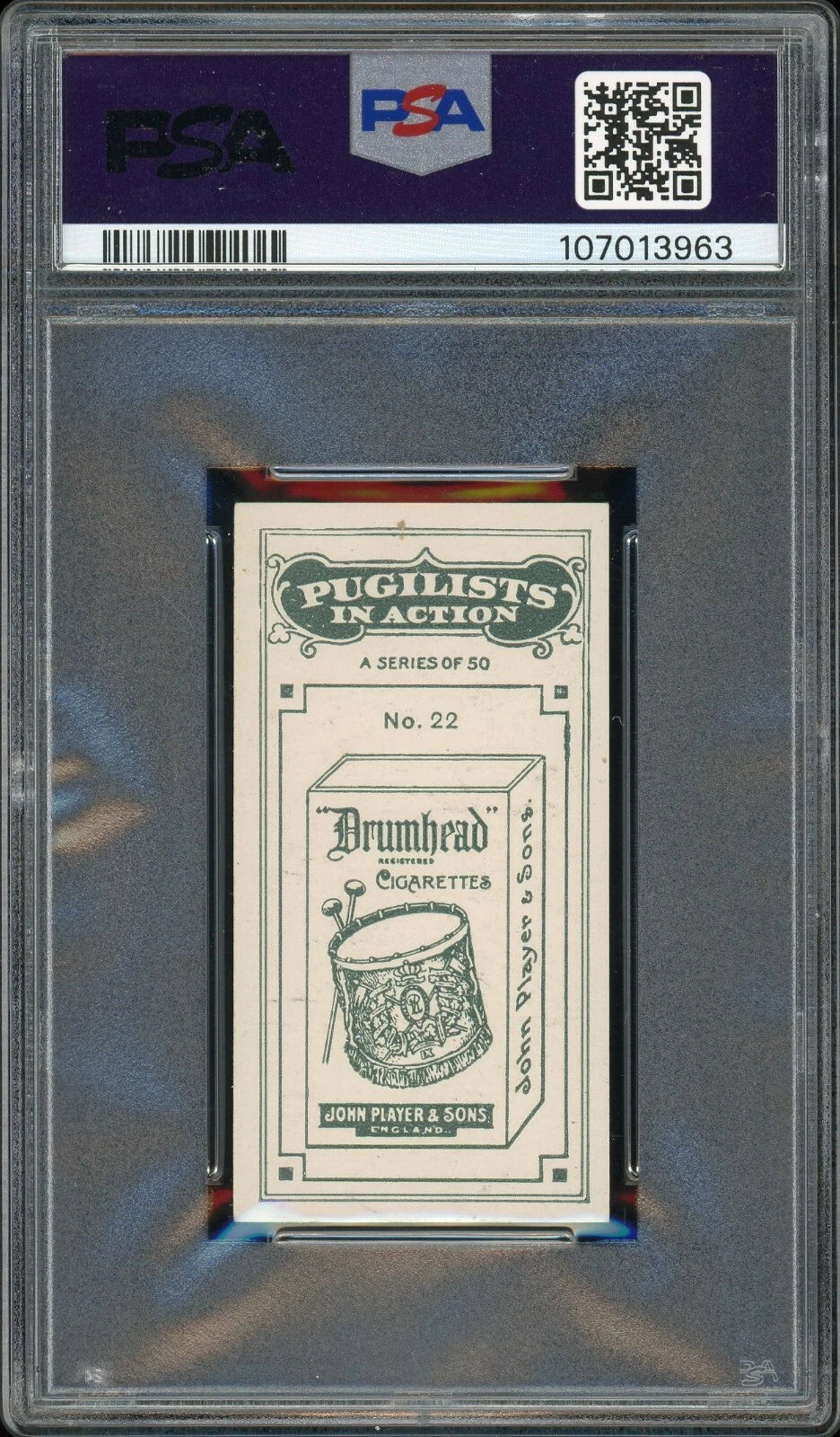 1928 John Player & Son #22 Len Johnson Pugilists in Action PSA 6 EX-MT