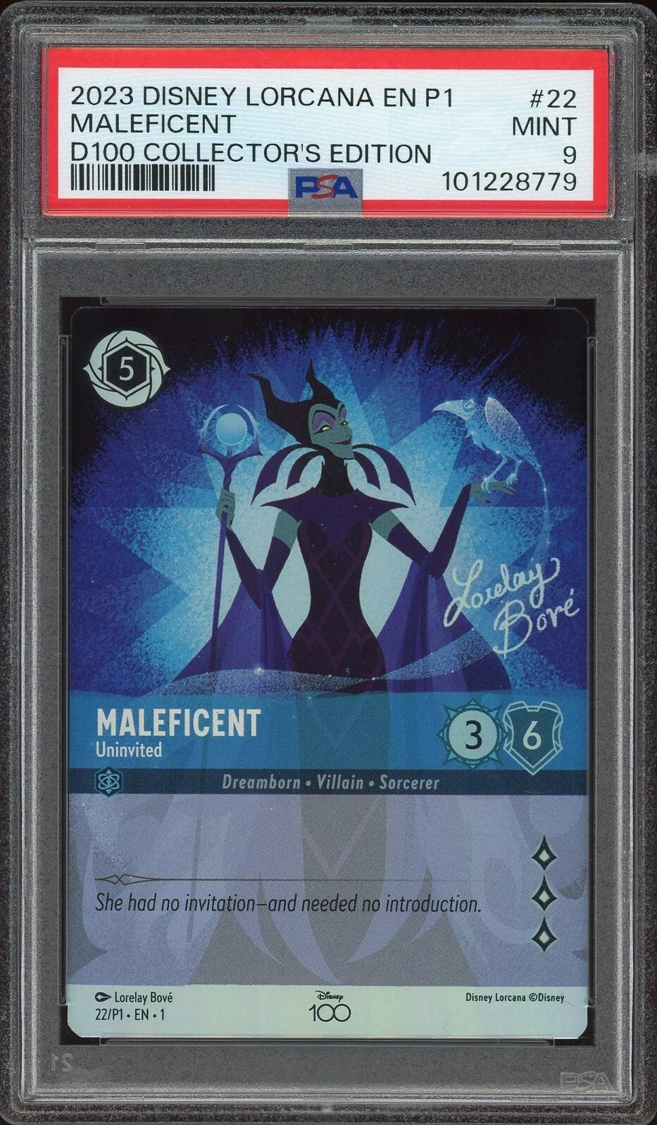 2023 EN P1 #22 Maleficent Uninvited D100 Collector's Edition PSA 9 Mint