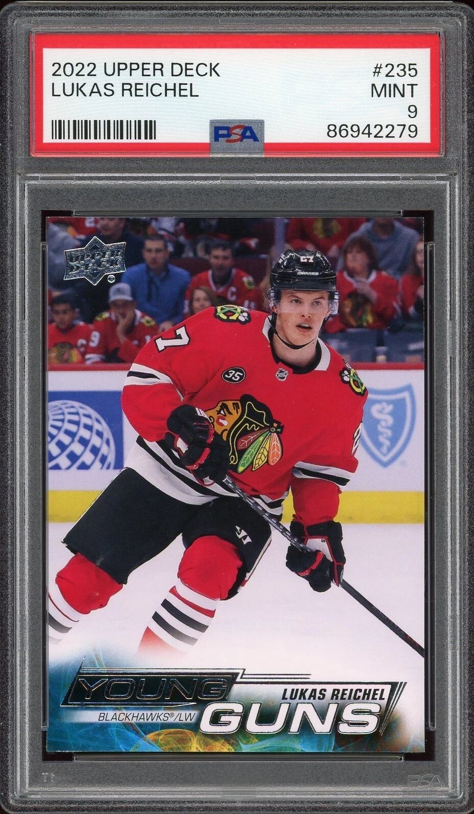 2022 Upper Deck #235 Lukas Reichel PSA 9