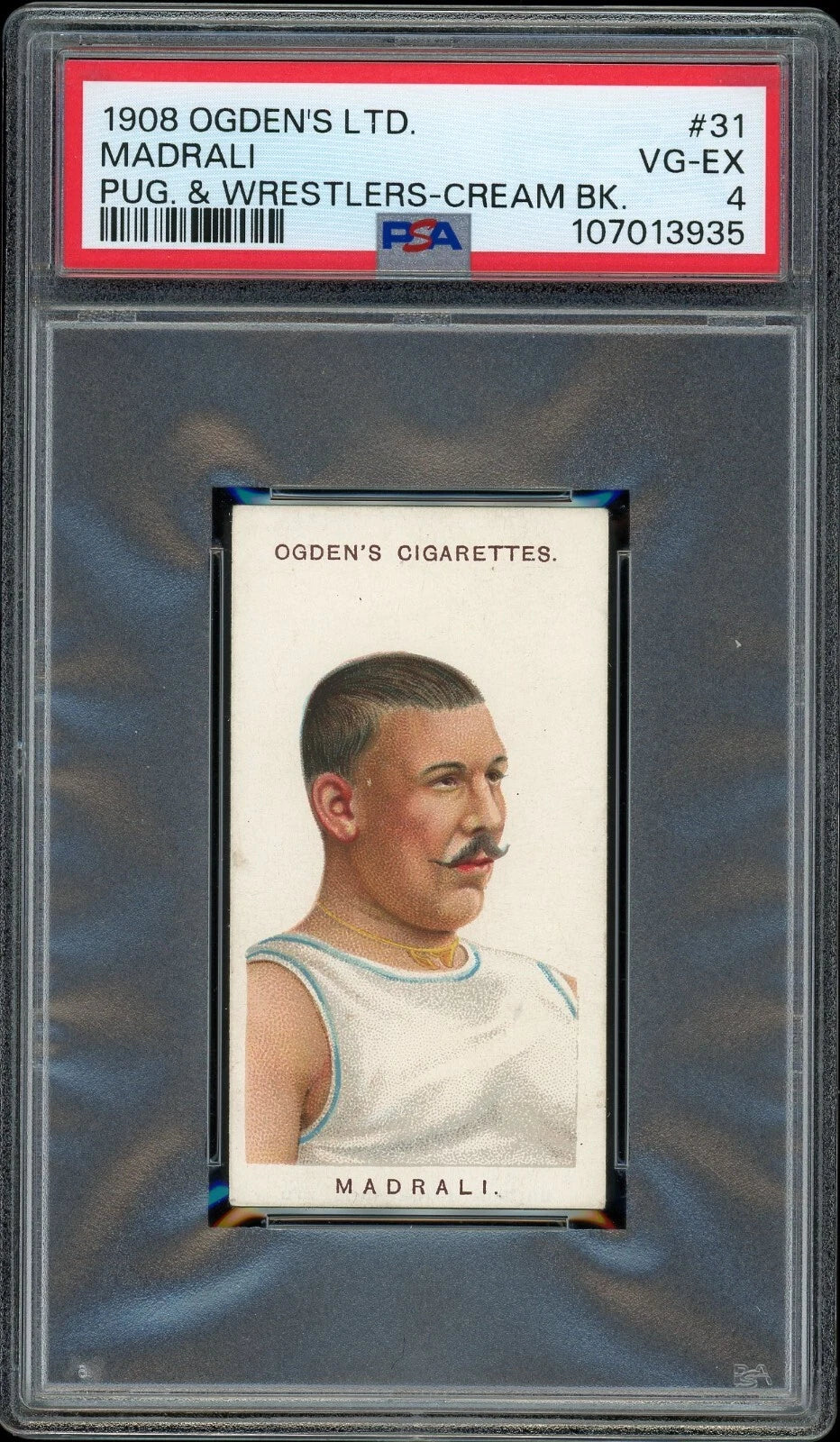 1908 Ogden's LTD #31 Madrali Pugilists & Wrestlers Cream Back PSA 4 VG-EX