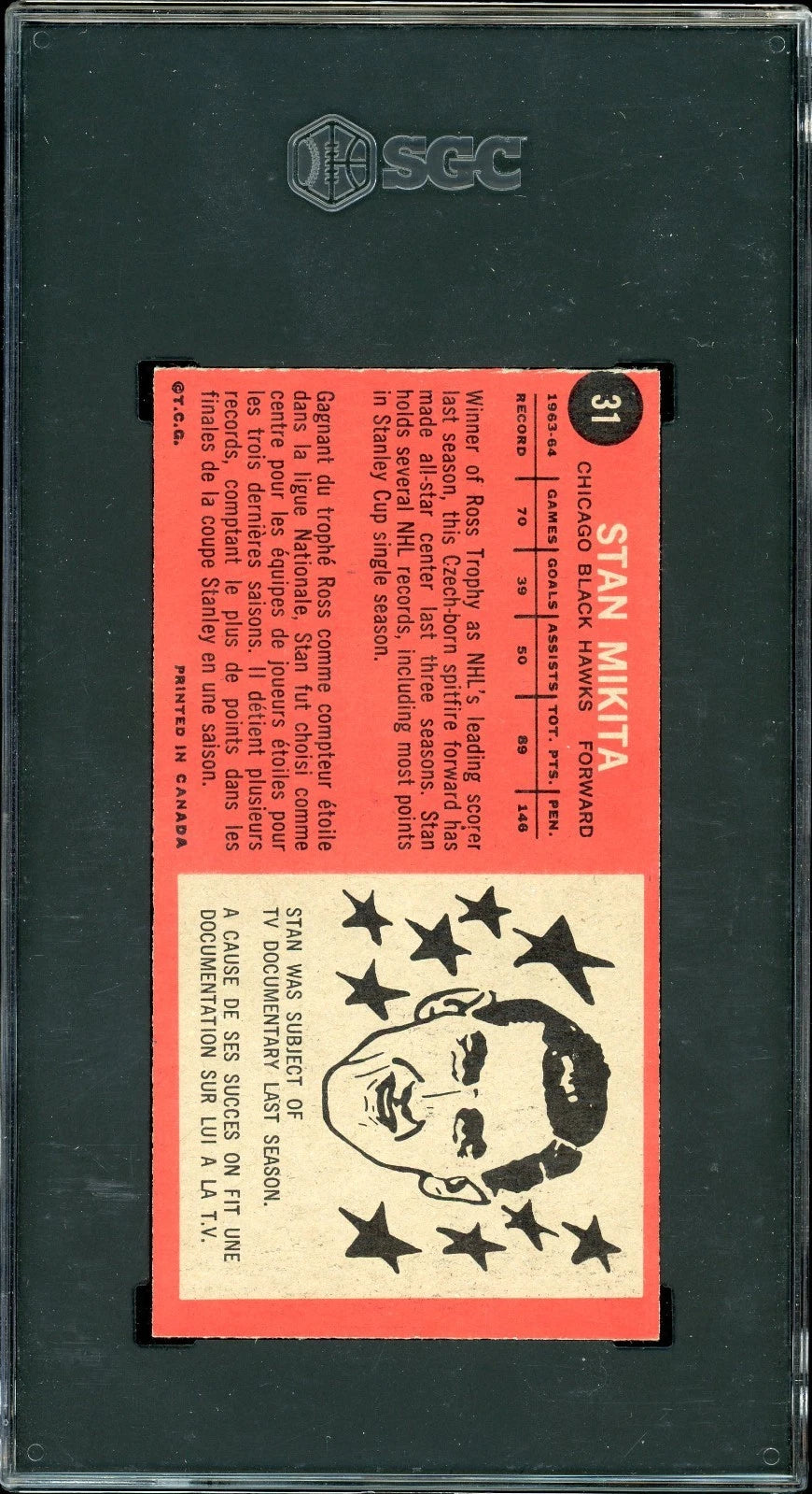 1964 Topps #31 Stan Mikita SGC 5.5 EX+