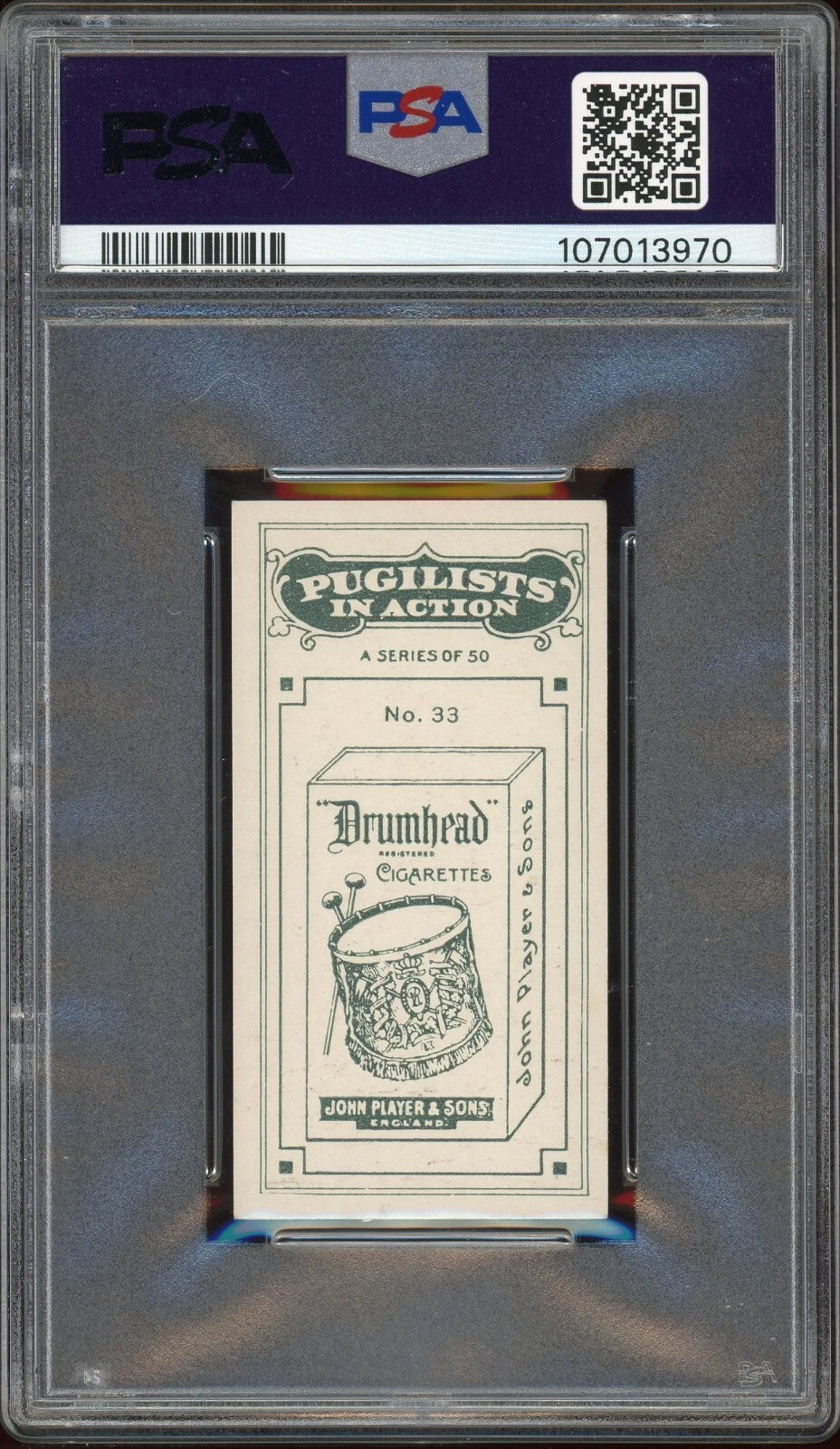1928 John Player & Son #33 Paolino Pugilists in Action PSA 6 EX-MT