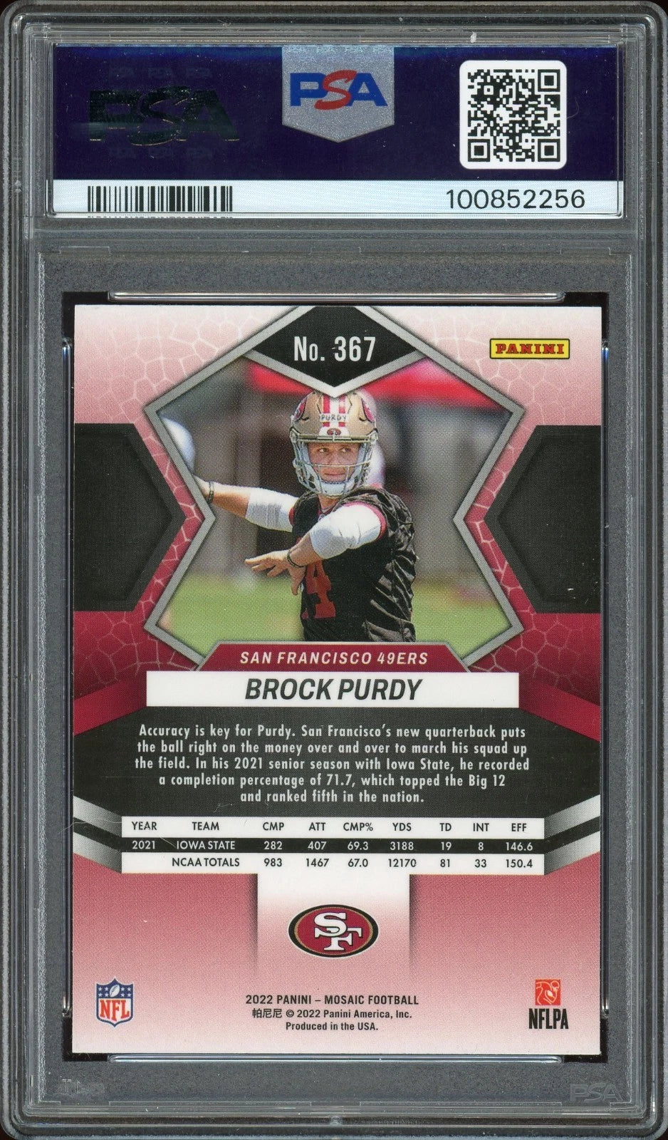 2022 Mosaic #367 Brock Purdy PSA 10 GEM MT