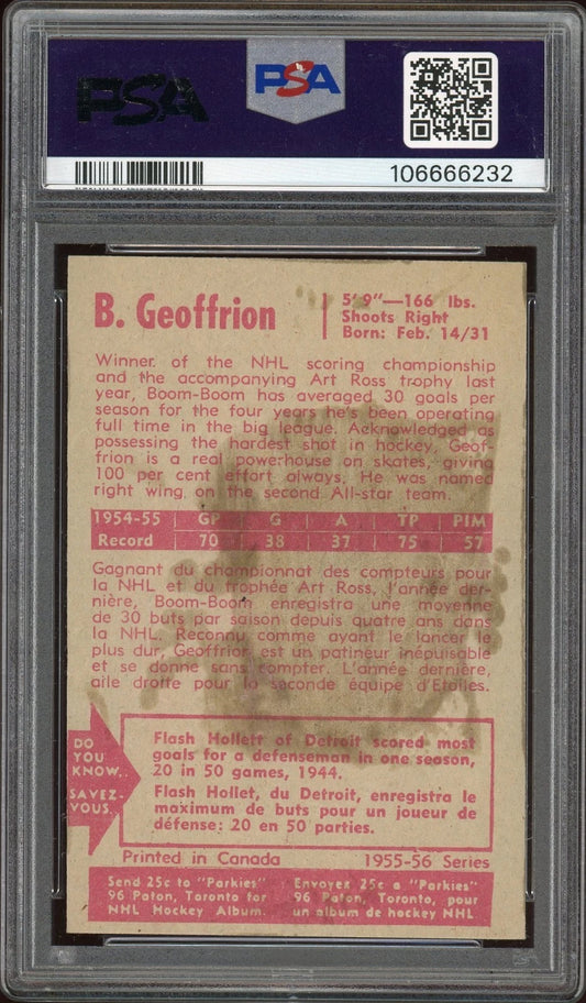 1955 Parkhurst #43 Bernie Geoffrion PSA 4 VG-EX
