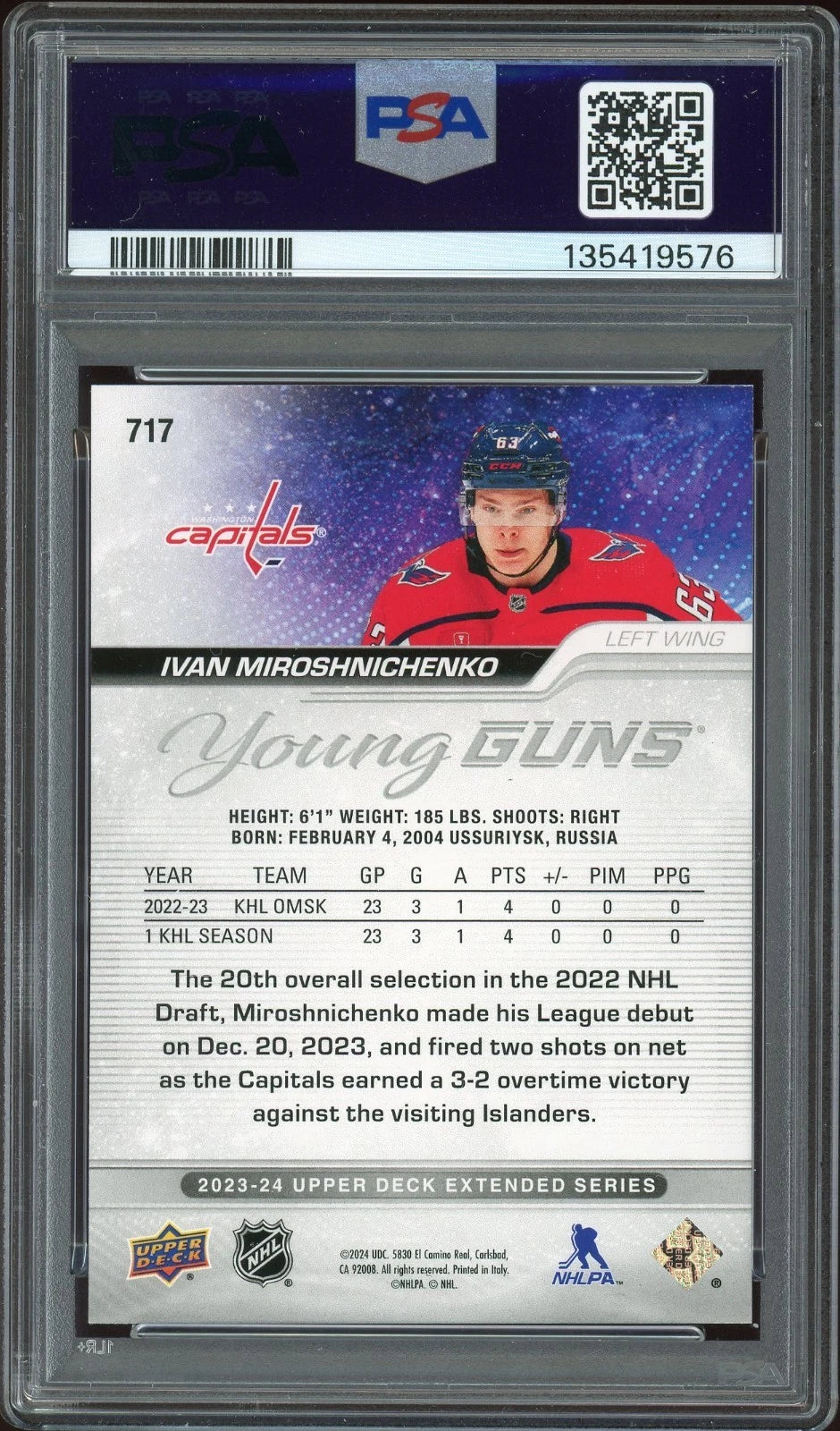 2023 Upper Deck#717 Ivan Miroshnichenko PSA 9