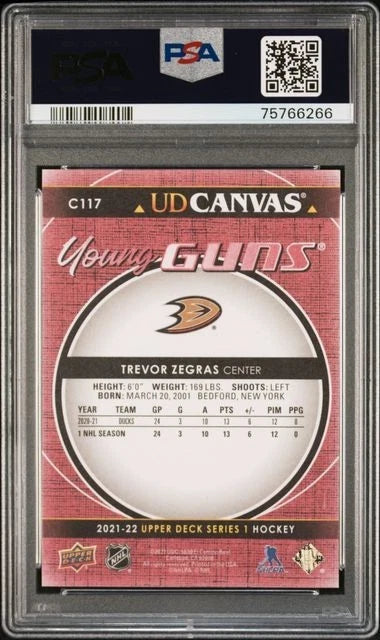 2021 Upper Deck #C117 Trevor Zegras UD Canvas PSA 10 GEM MT