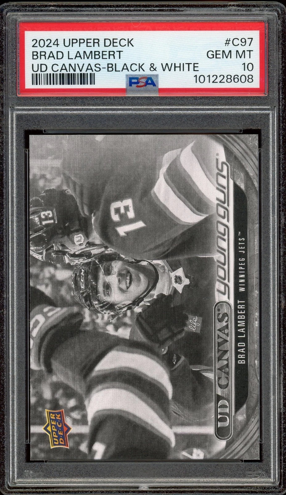 2024 Upper Deck #C97 Brad Lambert UD Canvas Black & White PSA 10 GEM MT