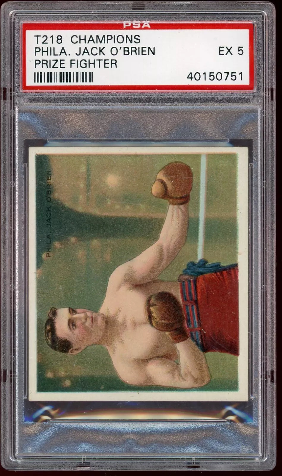 1910 Hassan Cigarettes T218 Philadelphia Jack O'Brien PSA 5 EX