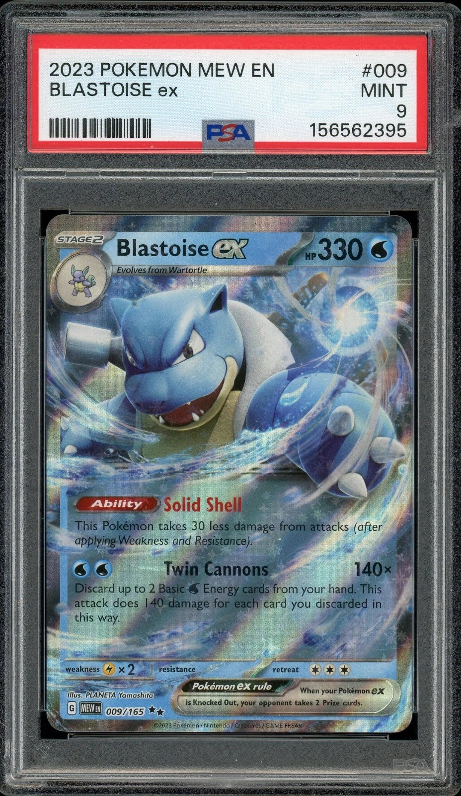 2023 Pokemon Mew EN #009 Blastoise ex PSA 9 Mint