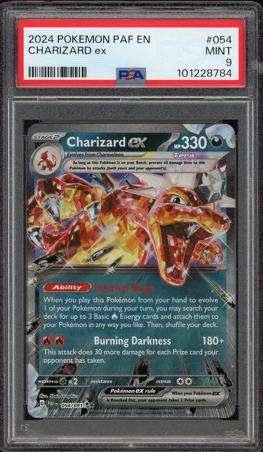 2024 Pokemon PAF EN #054 Charizard ex PSA 9 Mint