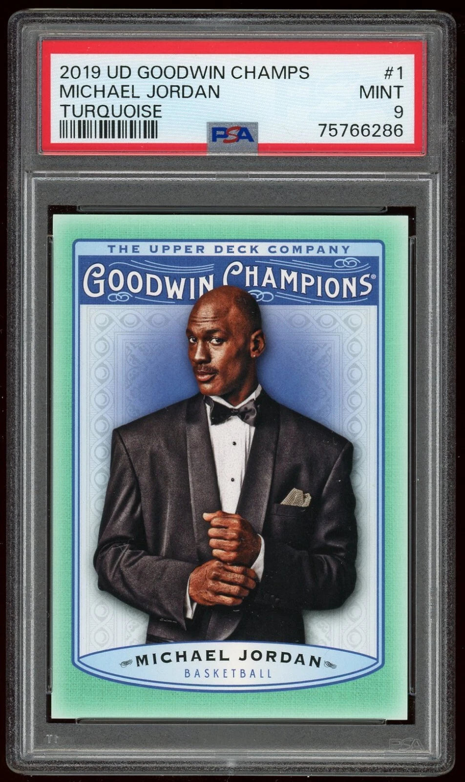 2019 Upper Deck Goodwin Champions #1 Michael Jordan Trquoise PSA 9 Mint
