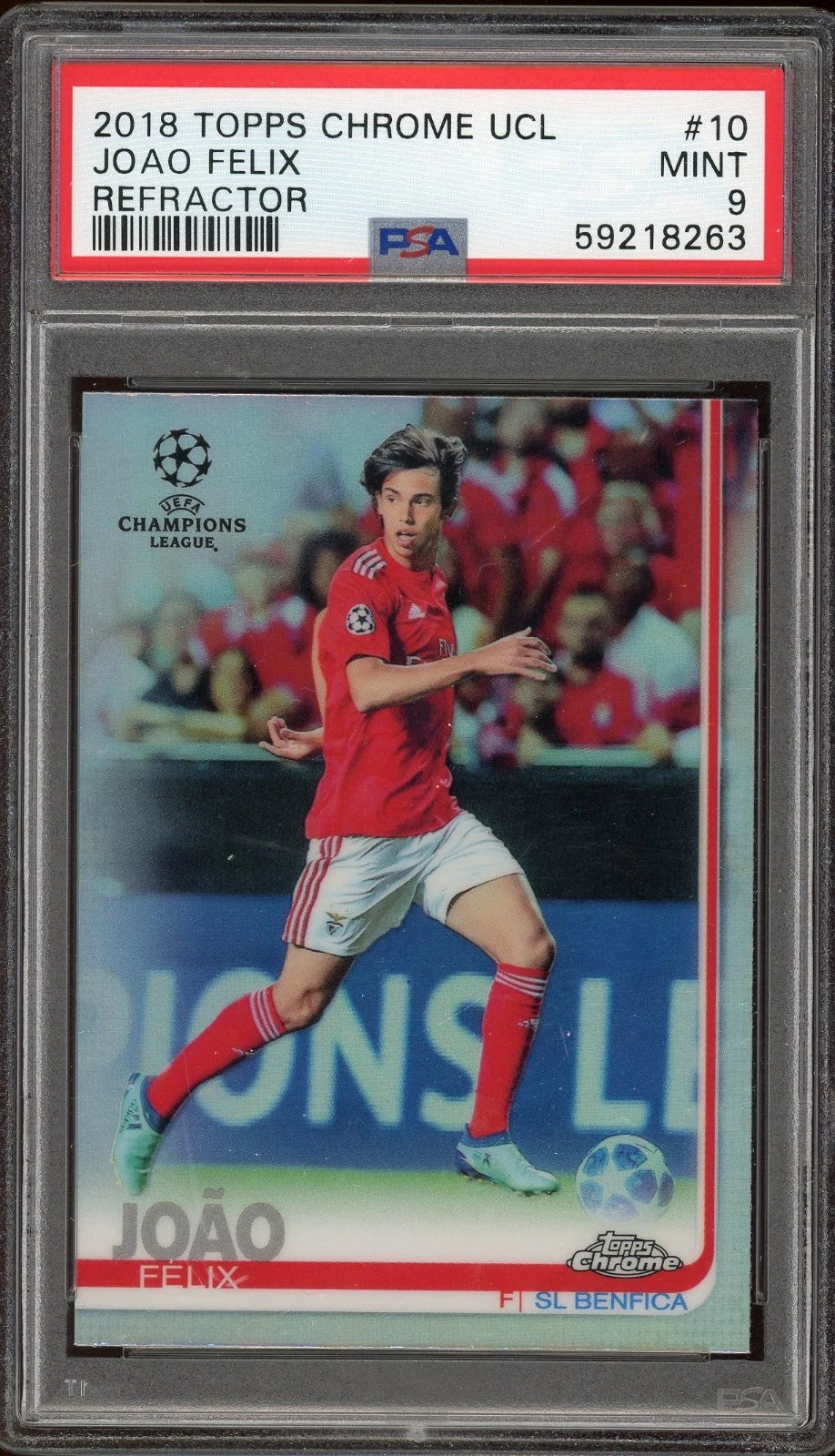 2018 Topps Chrome UCL #10 Joao Felix Refractor PSA 9