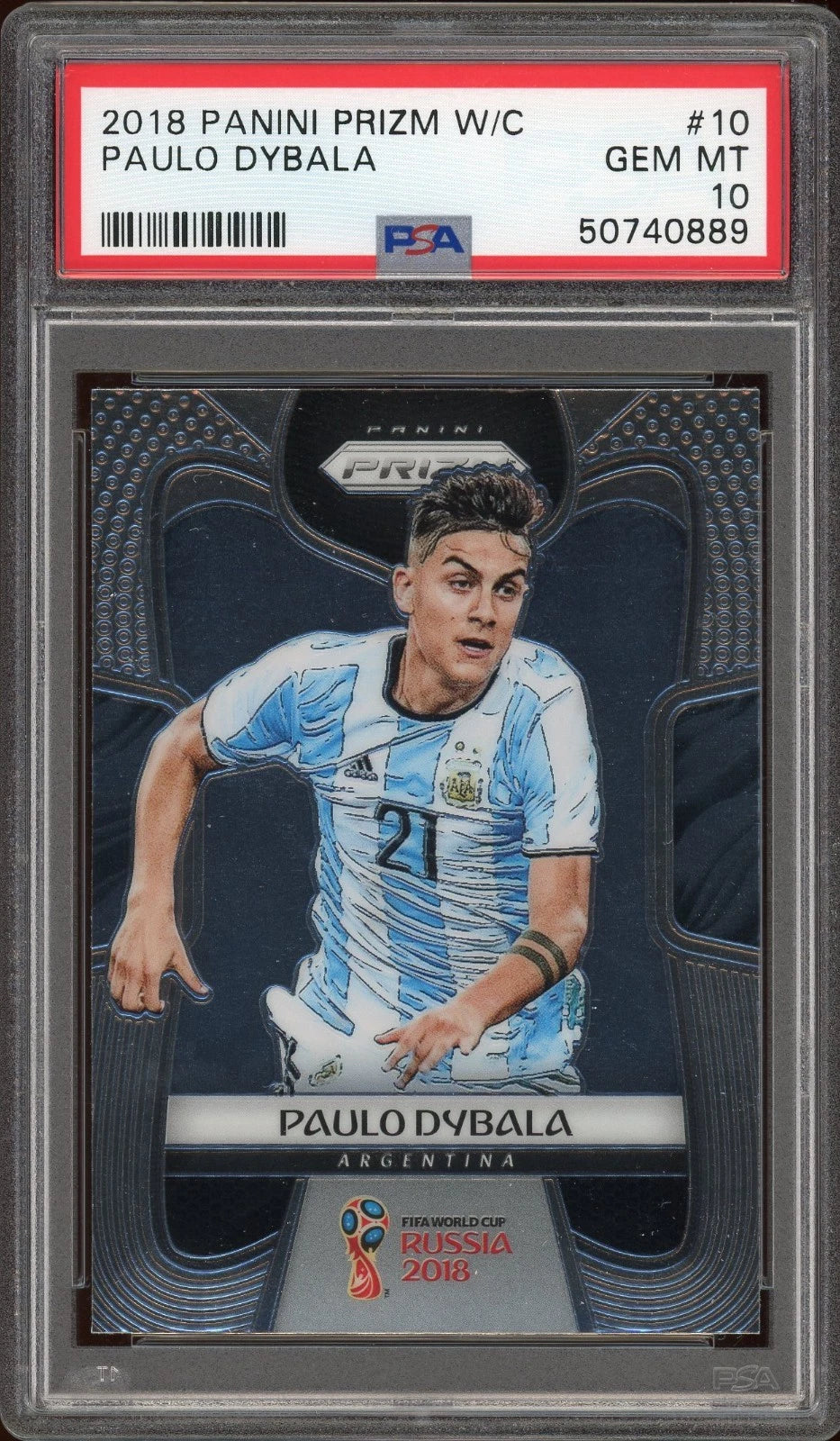 2018 Panini Prizm World Cup #10 Paulo Dybala PSA 10 GEM MT