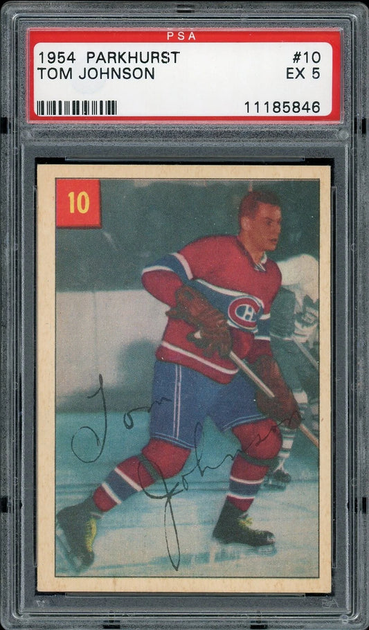 1954 Parkhurst #10 Tom Johnson PSA 5 EX