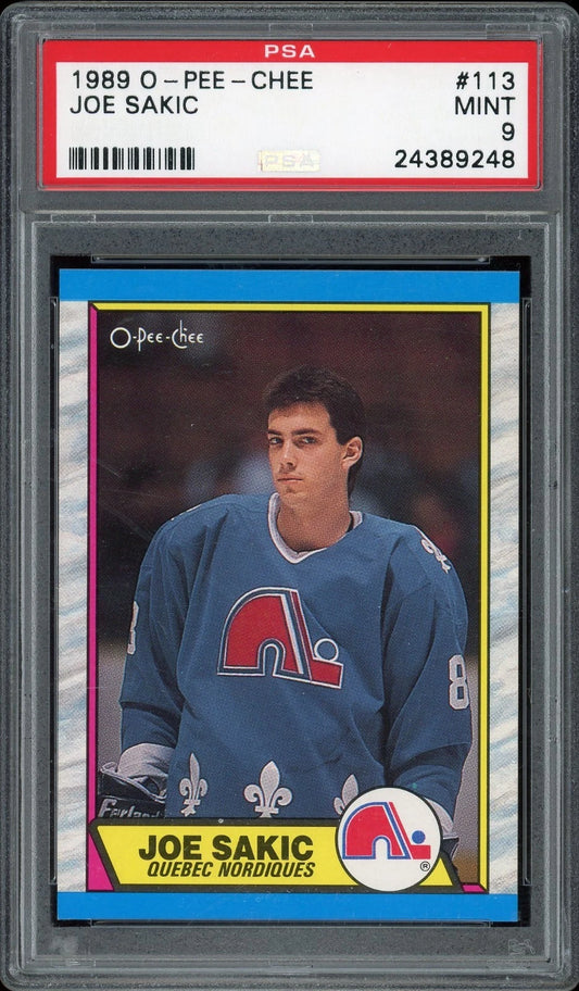 1989 O-Pee-Chee #113 Joe Sakic PSA 9
