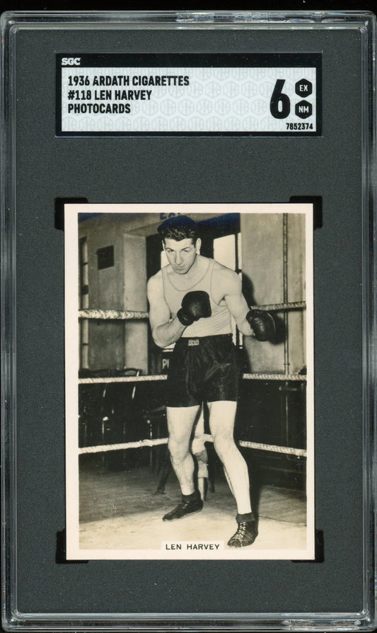 1936 Ardath Cigarettes #118 Len Harvey Photocards SGC 6 EX-NM