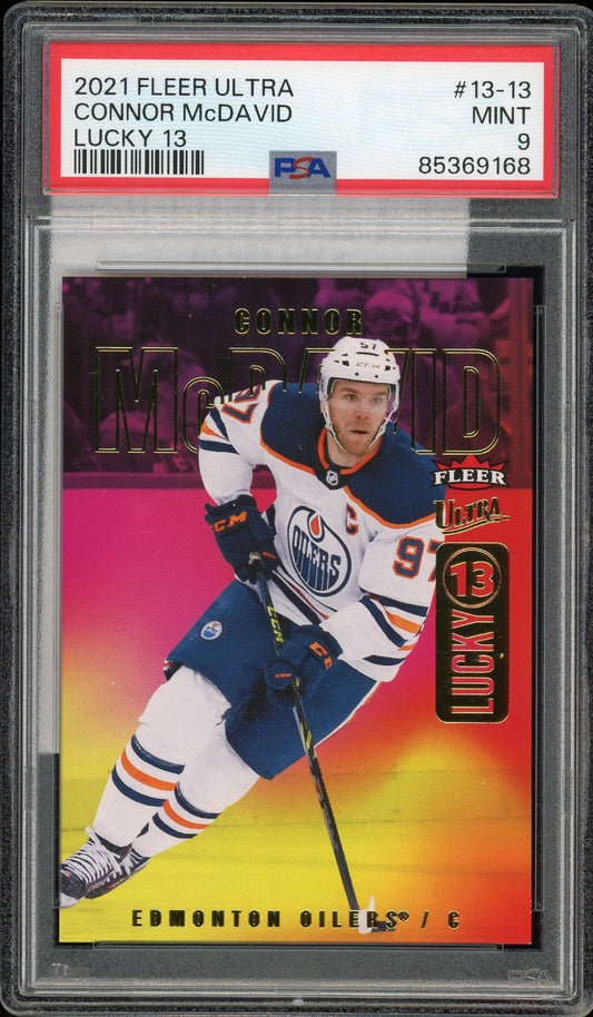 2021 Fleer Ultra #13-13 Connor McDavid Lucky 13 PSA 9 Mint