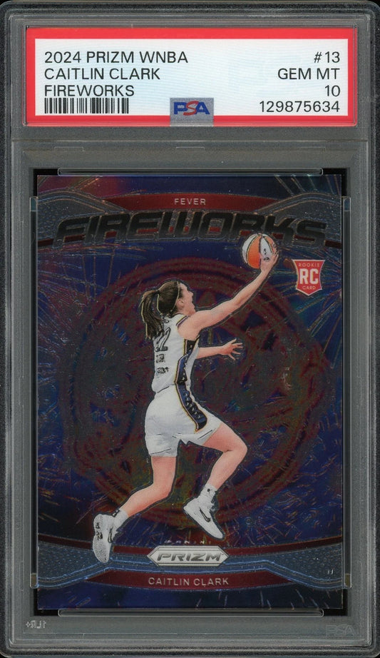 2024 Prizm WNBA #13 Caitlin Clark Fireworks PSA 10