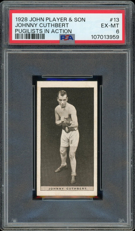1928 John Player & Son #13 Johnny Cuthbert Pugilists in Action PSA 6 EX-MT