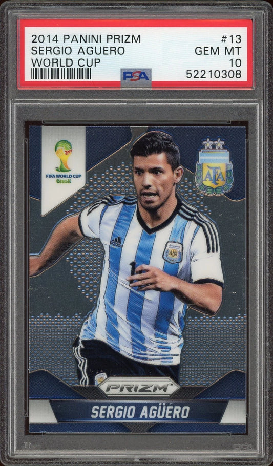 2014 Panini Prizm #13 Sergio Aguero World Cup PSA 10