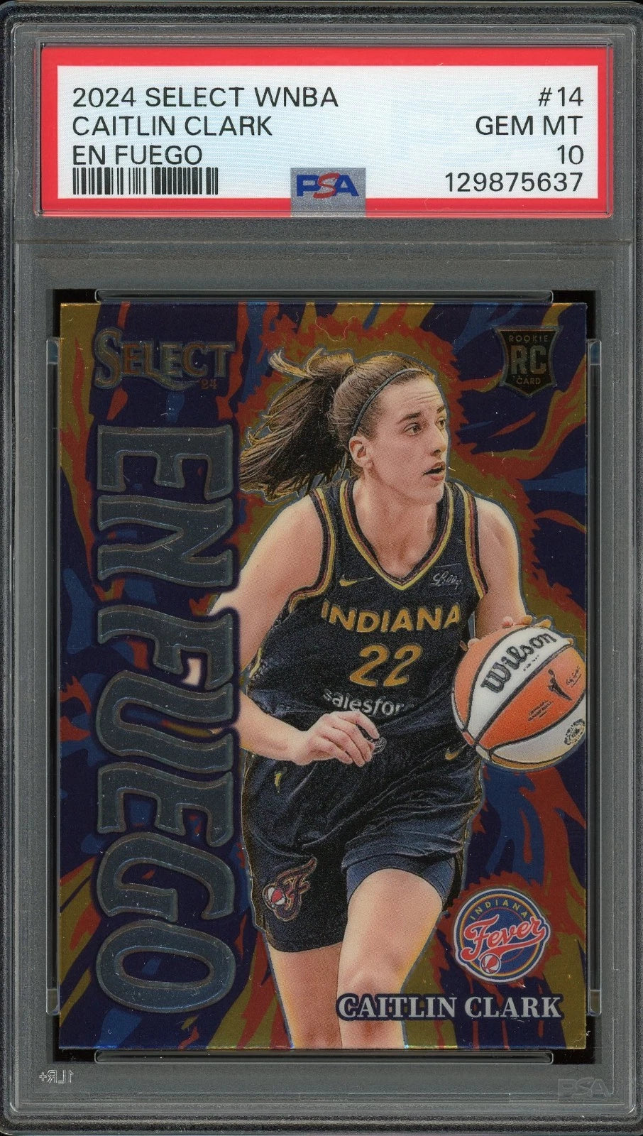 2024 Select WNBA #14 Caitlin Clark En Fuego PSA 10