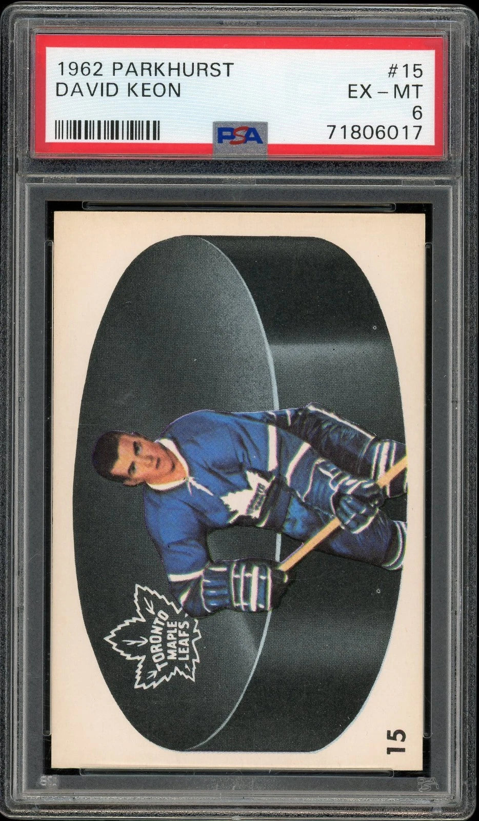 1962 Parkhurst #15 David Keon PSA 6 EX-MT