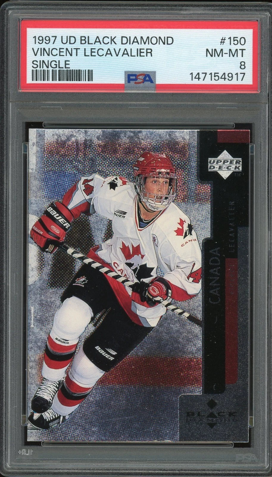 1997 Upper Deck Black Diamond #150 Vincent Lecavalier Single PSA 8 NM-MT