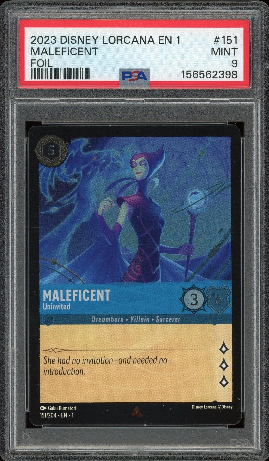 2023 Disney Lorcana EN 1 #151 Maleficent Foil PSA 9 Mint