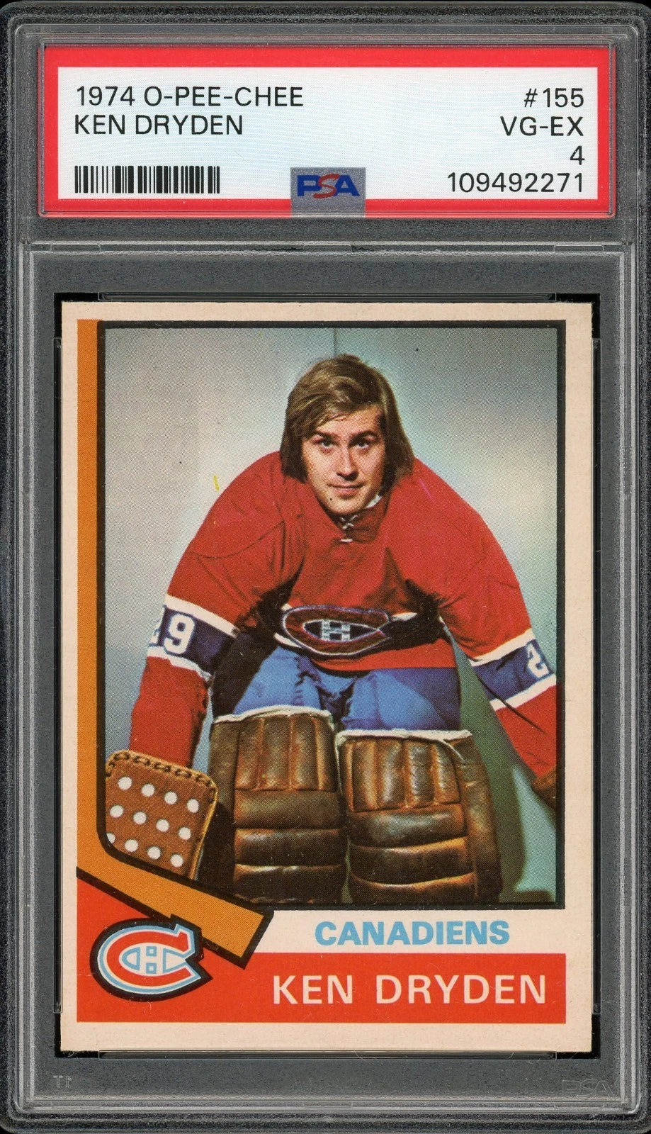 1974 O-Pee-Chee #155 Ken Dryden PSA 4 VG-EX
