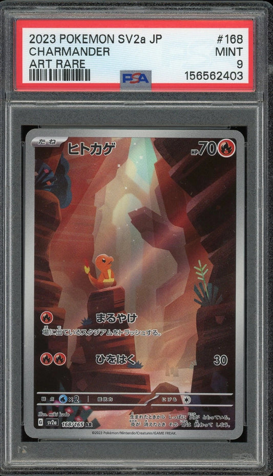 2023 Pokemon 151 SV2a JP #168 Charmander Art Rare PSA 9 Mint