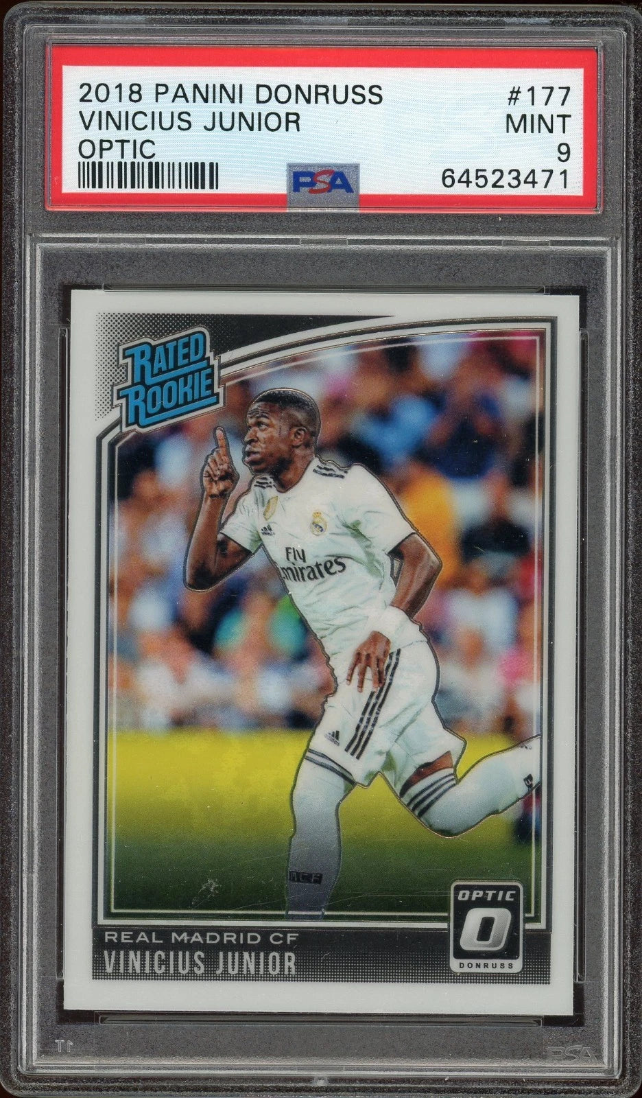 2018 Panini Donruss #177 Vinicius Junior Optic PSA 9 Mint