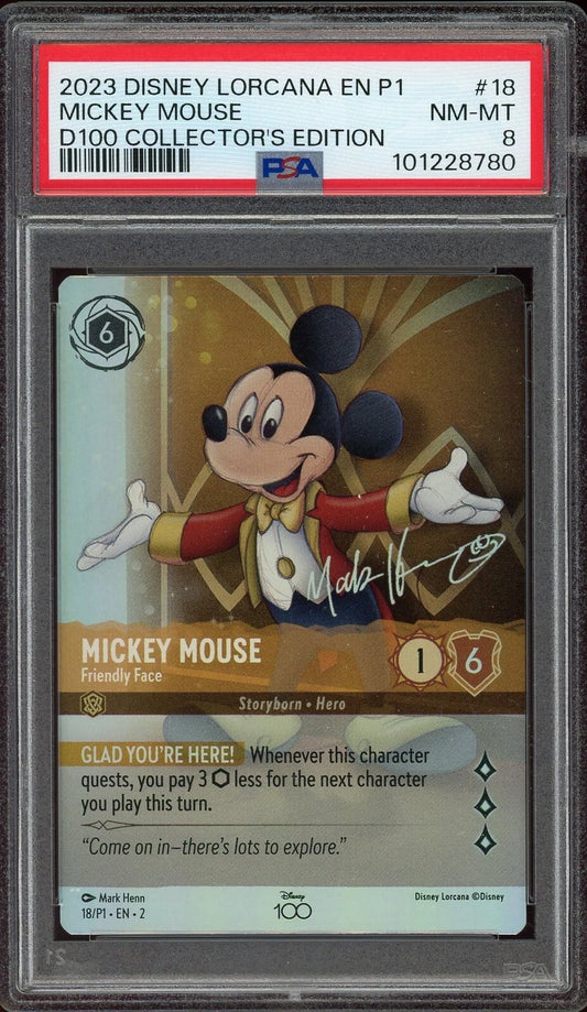 2023 EN P1 #18 Mickey Mouse Friendly Face D100 Collector's Edition PSA 8 NM-MT