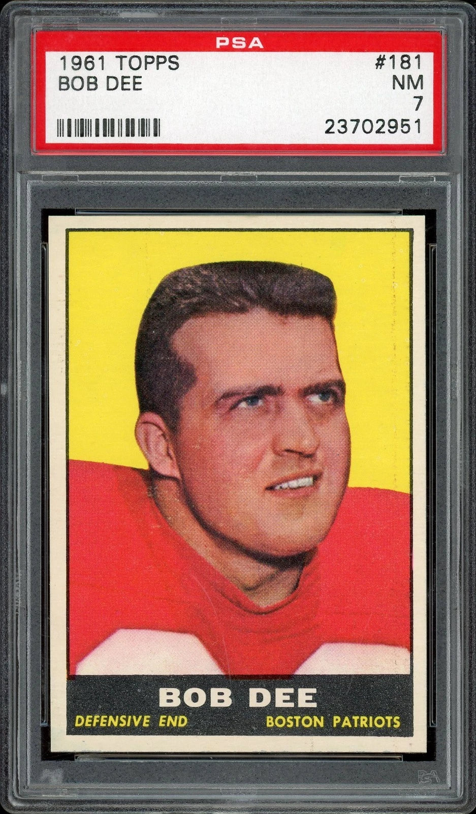 1961 Topps #181 Bob Dee PSA 7 NM