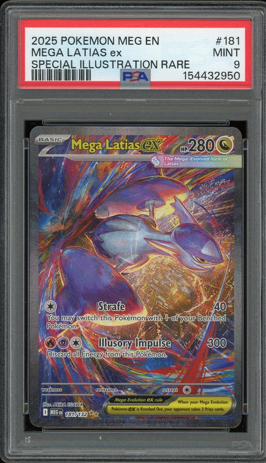 2025 Pokemon Mega Evolution EN #181 Mega Latias ex Special Illustration Rare PSA 9