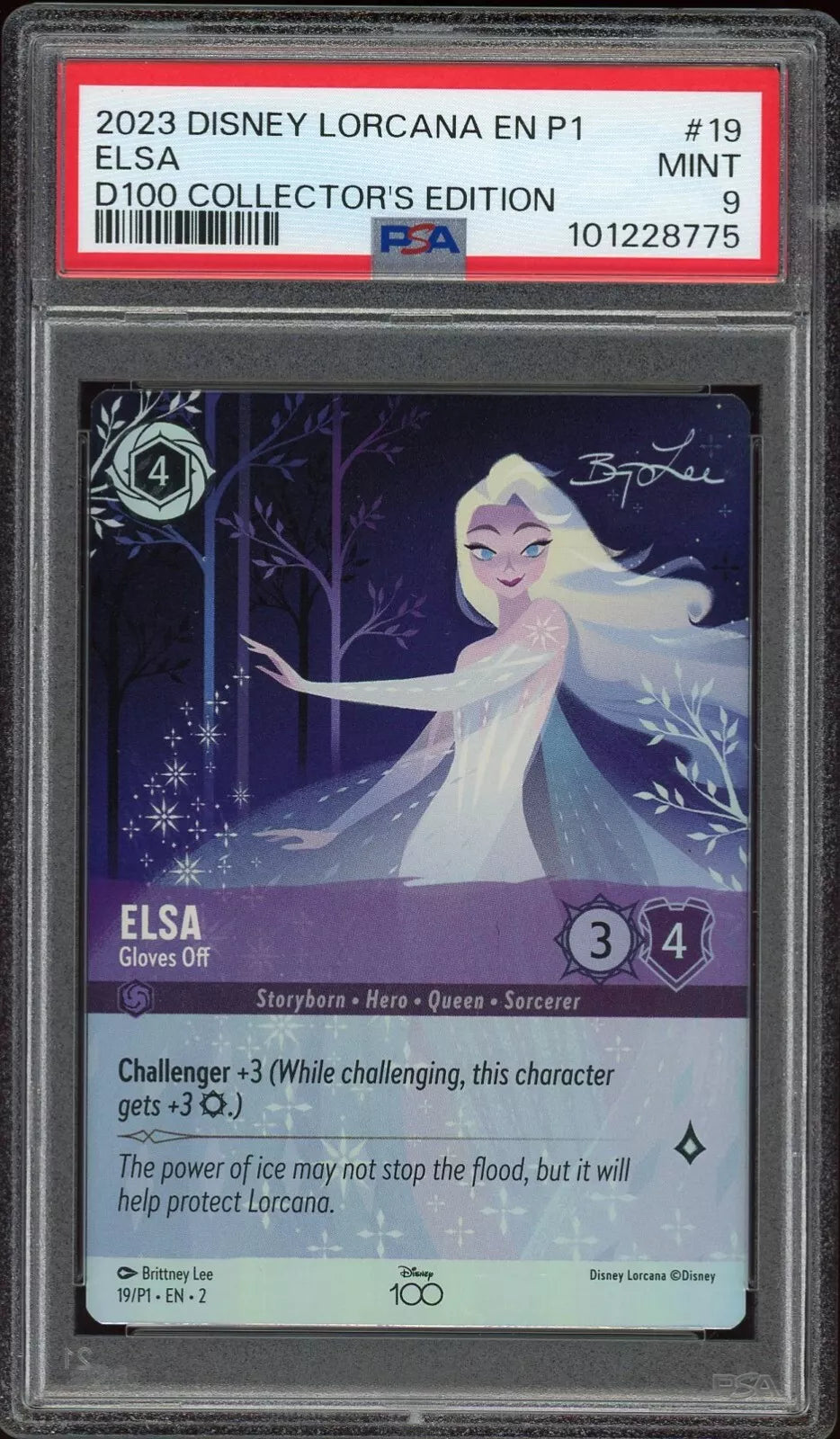 2023 EN P1 #17 Elsa Gloves Off D100 Collector's Edition PSA 9 Mint