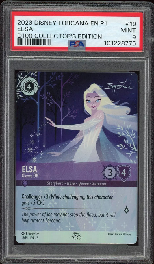 2023 EN P1 #17 Elsa Gloves Off D100 Collector's Edition PSA 9 Mint