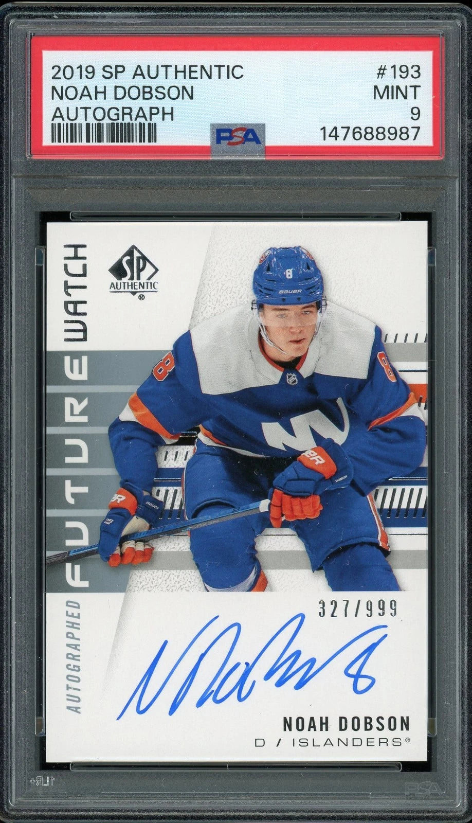 2019 SP Authentic #193 Noah Dobson Autograph PSA 9 Mint