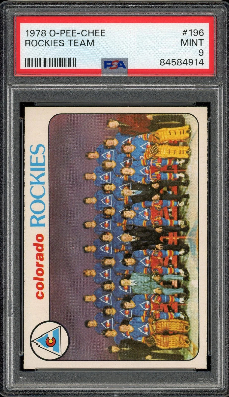 1978 O-Pee-Chee #196 Rockies Team PSA 9 Mint