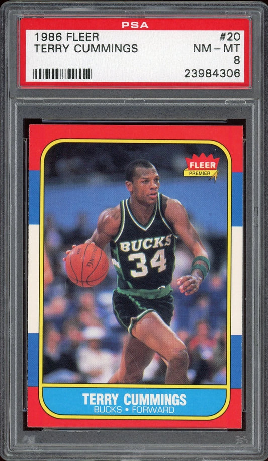 1986 Fleer #20 Terry Cummings PSA 8 NM-MT