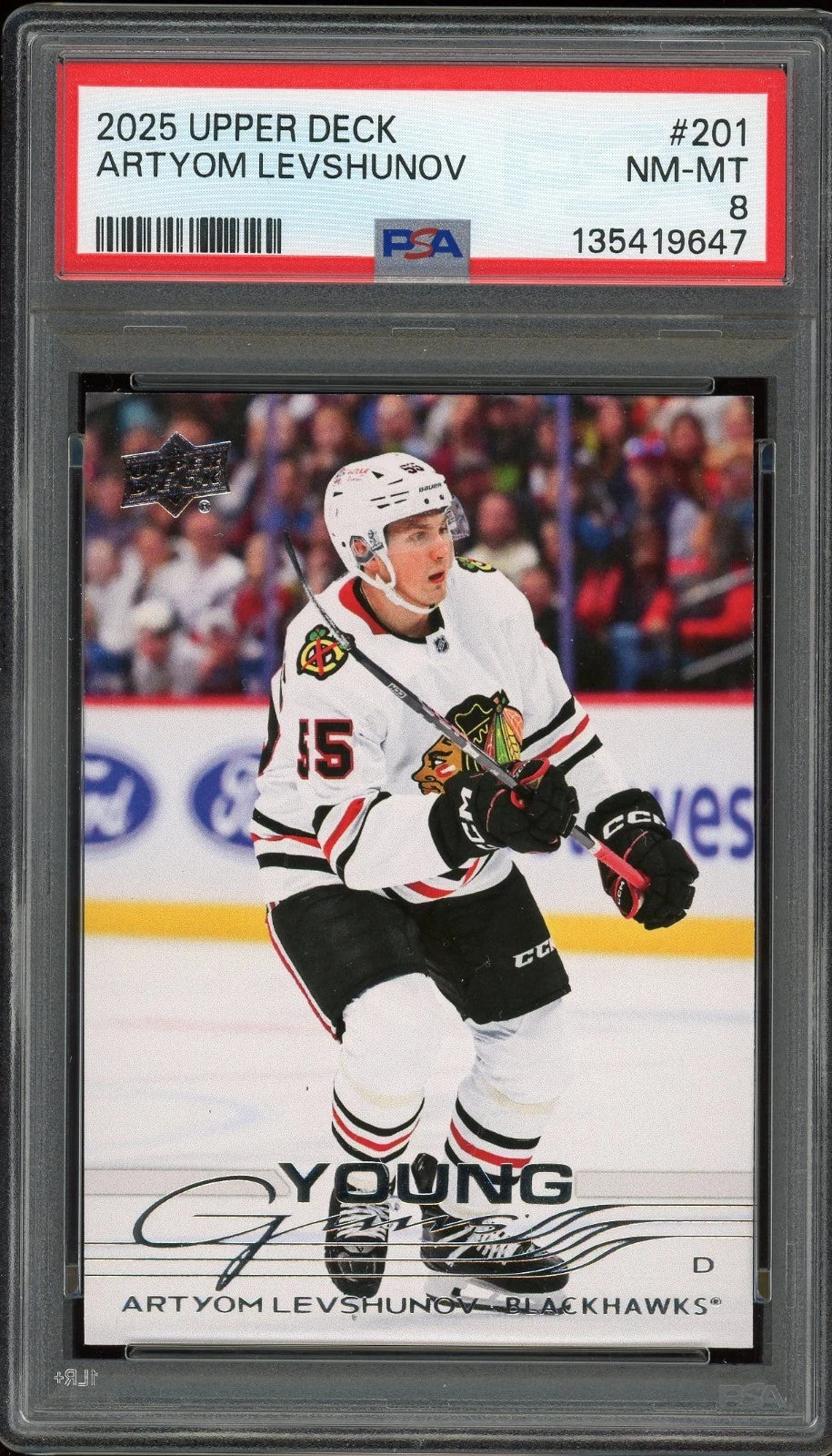 2025 Upper Deck #201 Artyom Levshunov PSA 8 NM-MT