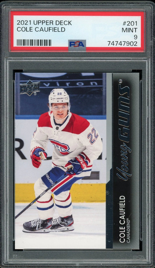 2021 Upper Deck #201 Cole Caufield PSA 9 Mint