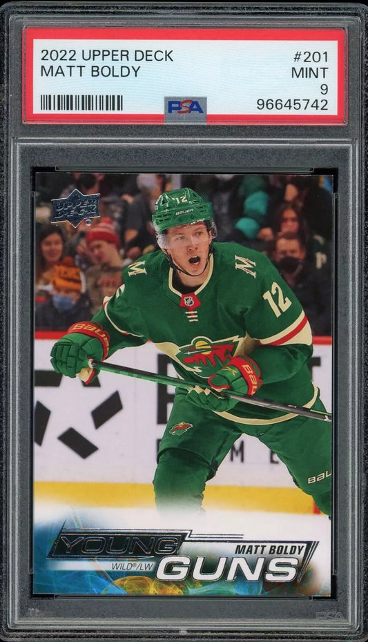 2022 Upper Deck #201 Matt Boldy PSA 9 Mint