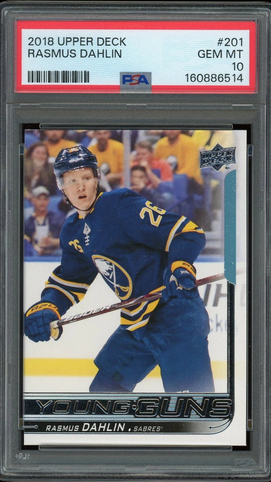 2018 Upper Deck #201 Rasmus Dahlin PSA 10 GEM MT