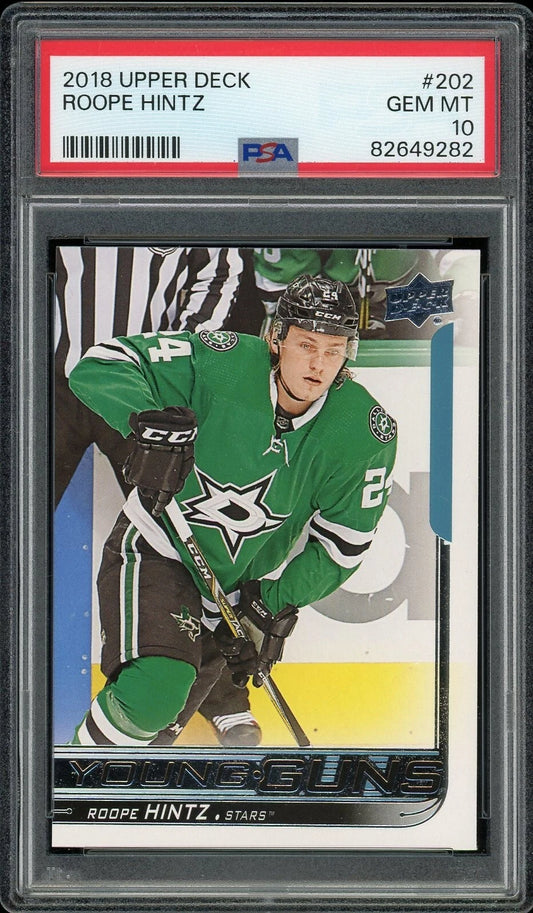 2018 Upper Deck #202 Roope Hintz PSA 10 Gem MT
